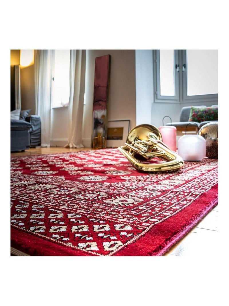 Tapis d'orient rouge rectangle Mara Rouge - Kiabi