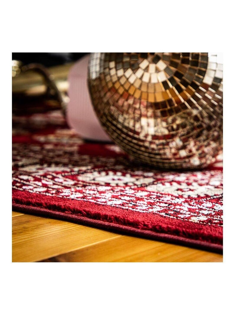 Tapis d'orient rouge rectangle Mara Rouge - Kiabi