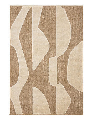 Tapis doux aspect jute motif abstrait