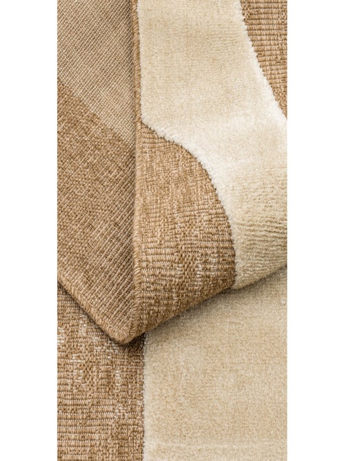 Tapis doux aspect jute motif abstrait - Kiabi