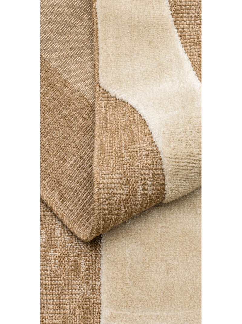 Tapis doux aspect jute motif abstrait Blanc - Kiabi