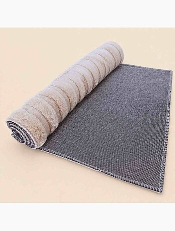 Tapis doux beige forme arches 60x110cm