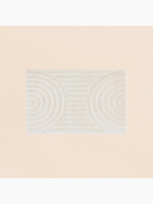 Tapis doux beige forme arches 60x110cm - Kiabi Tapis doux beige forme arches 60x110cm - Kiabi