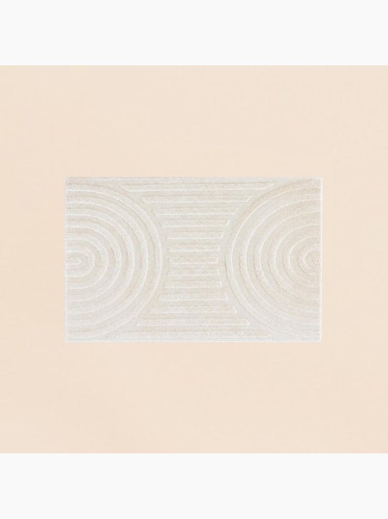 Tapis doux beige forme arches 60x110cm Blanc - Kiabi