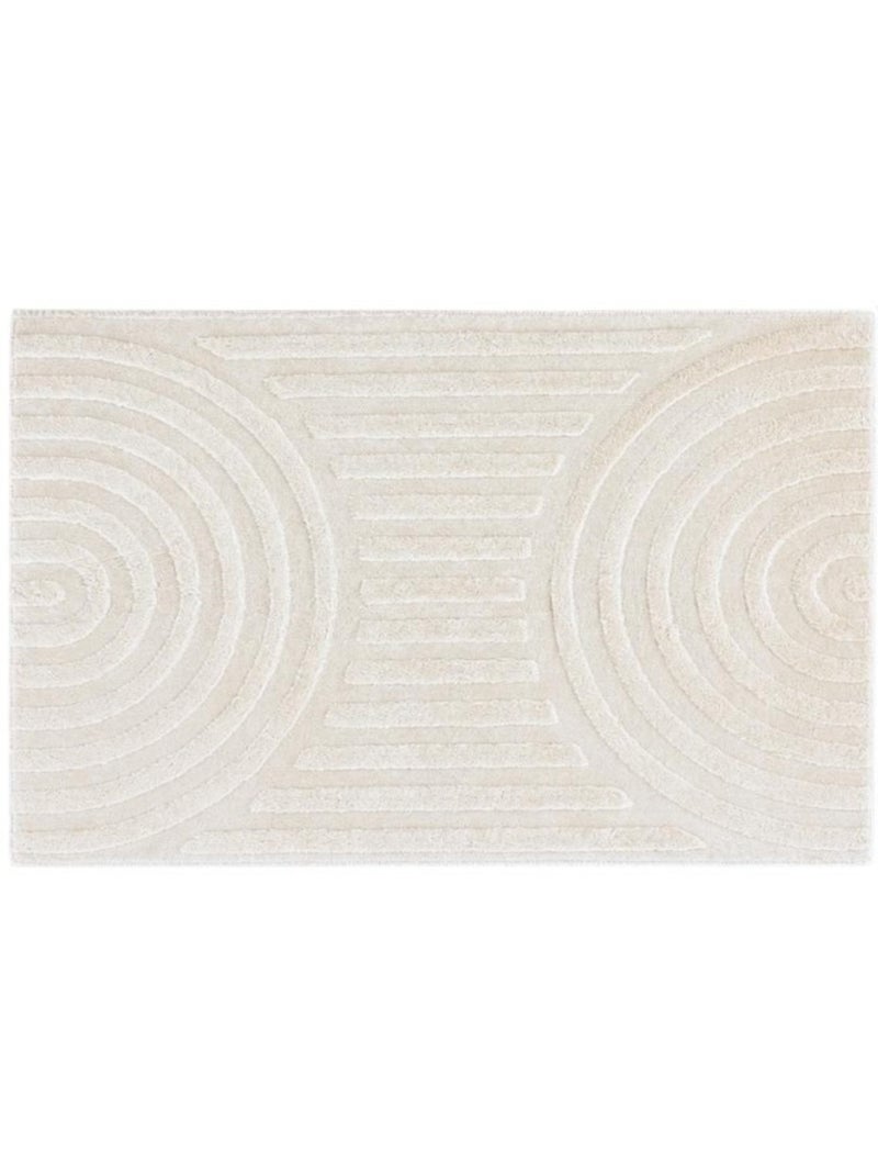 Tapis doux beige forme arches 60x110cm Blanc - Kiabi