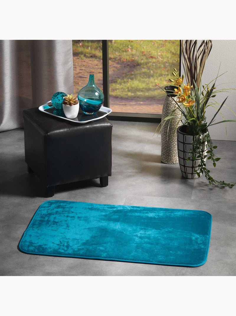 Tapis doux en flanelle Bleu - Kiabi