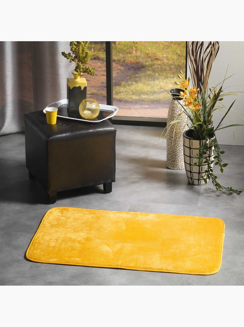 Tapis doux en flanelle Jaune - Kiabi