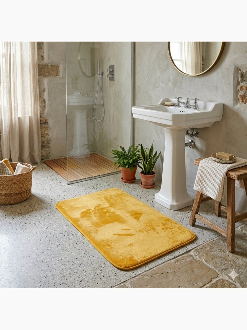 Tapis doux en flanelle Jaune - Kiabi