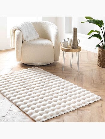 Tapis doux en imitation fourrure avec relief moelleux