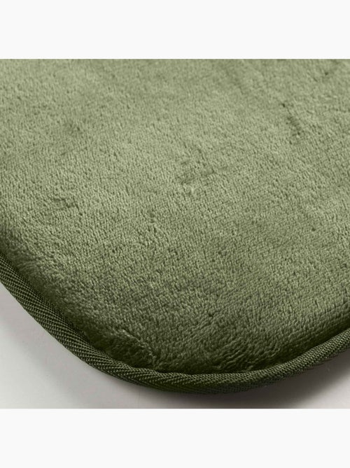 Tapis Doux en Microfibre - Vert Uni - Antidérapant - Confort et Déco - 120 x 170 cm - Kiabi