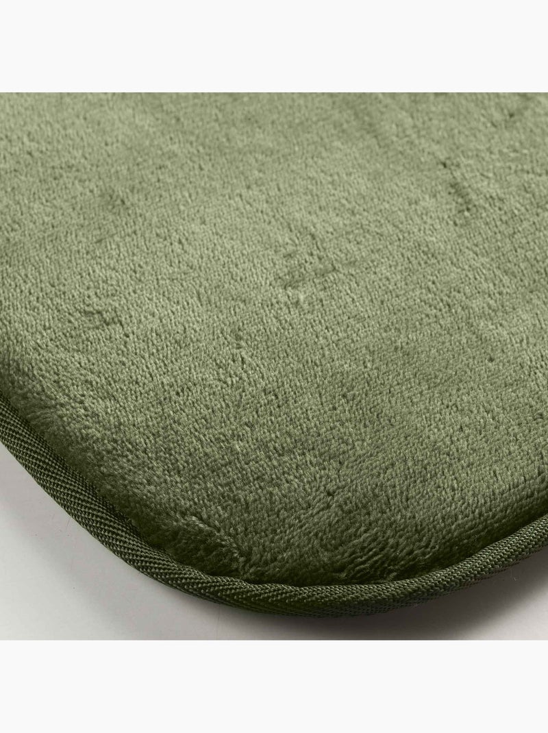 Tapis Doux en Microfibre - Vert Uni - Antidérapant - Confort et Déco - 120 x 170 cm Kaki - Kiabi