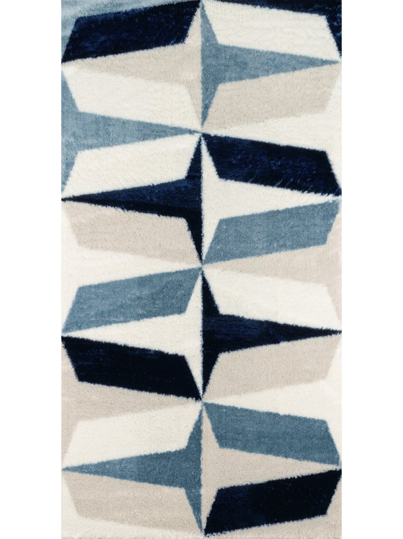 Tapis doux graphiques Bleu - Kiabi