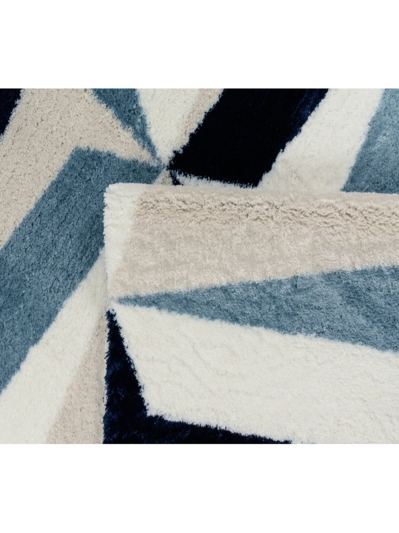Tapis doux graphiques Bleu - Kiabi