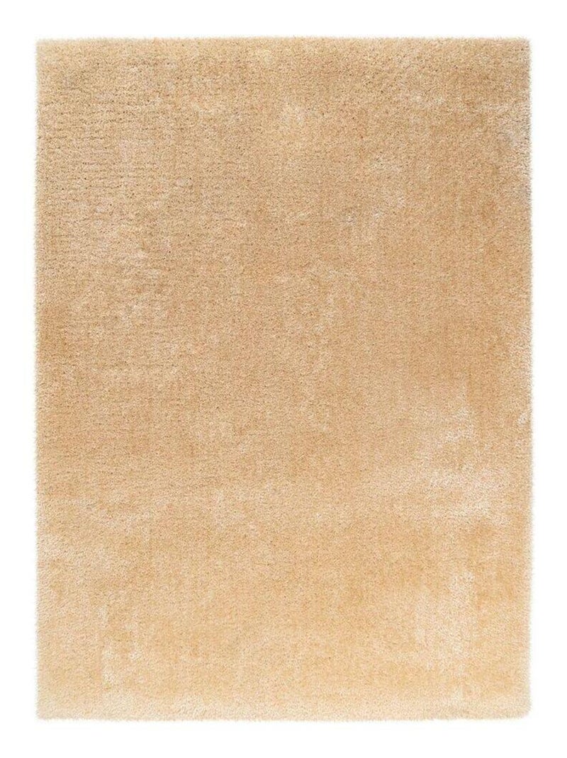 Tapis doux recyclé uni rectangle Karla Beige - Kiabi