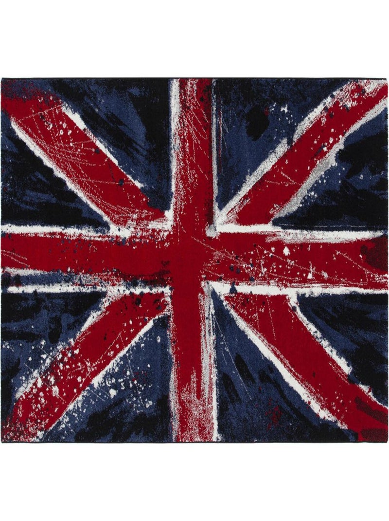 Tapis drapeau anglais design rectangle pour salon Flag Bleu - Kiabi