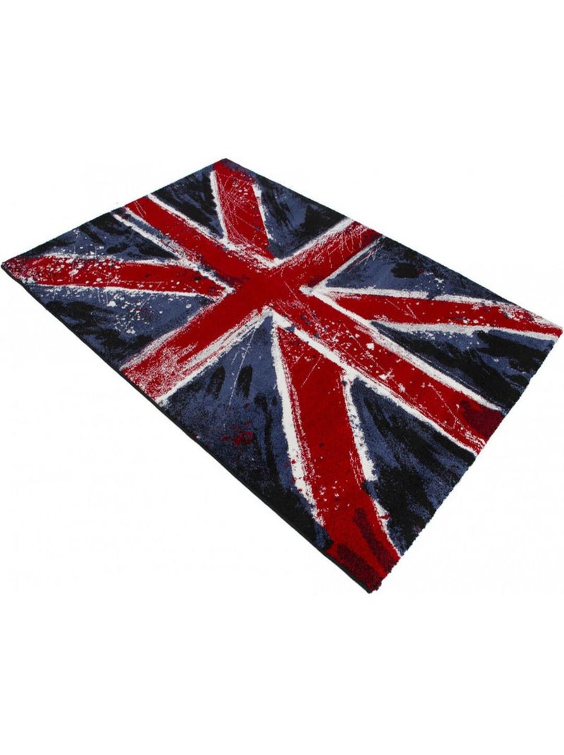 Tapis drapeau anglais design rectangle pour salon Flag Bleu - Kiabi