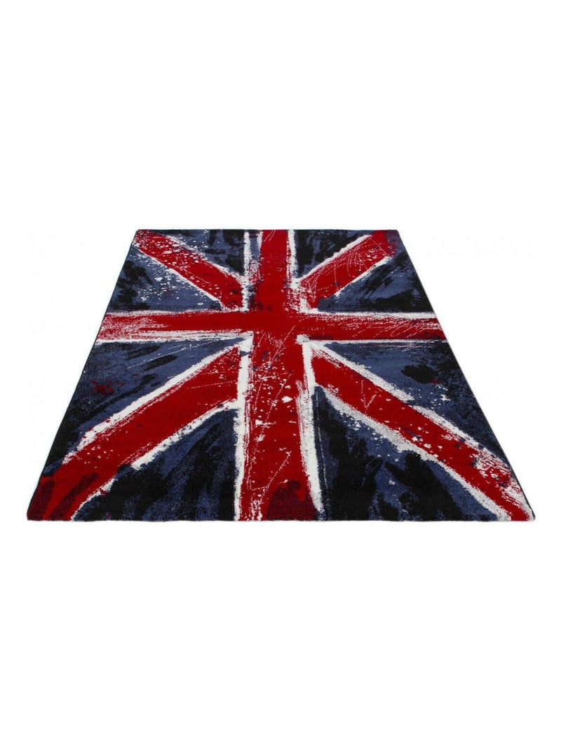 Tapis drapeau anglais design rectangle pour salon Flag Bleu - Kiabi
