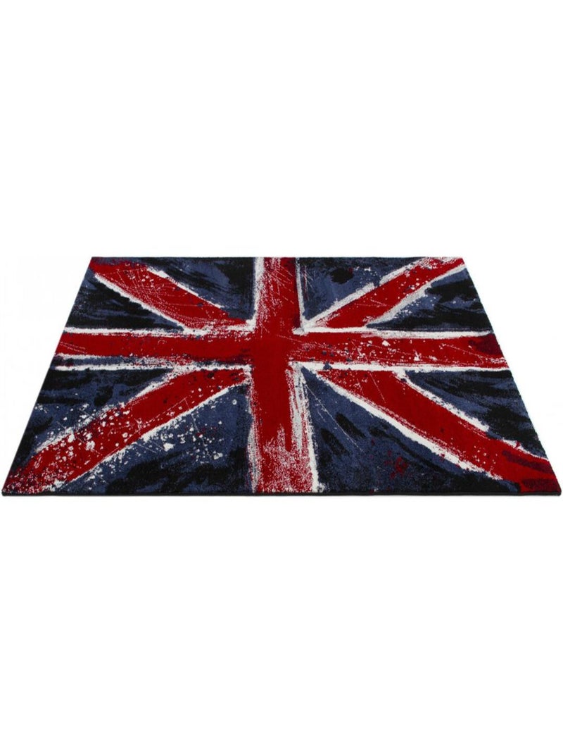 Tapis drapeau anglais design rectangle pour salon Flag Bleu - Kiabi