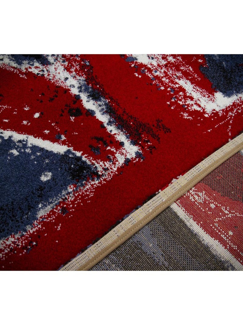 Tapis drapeau anglais design rectangle pour salon Flag Bleu - Kiabi