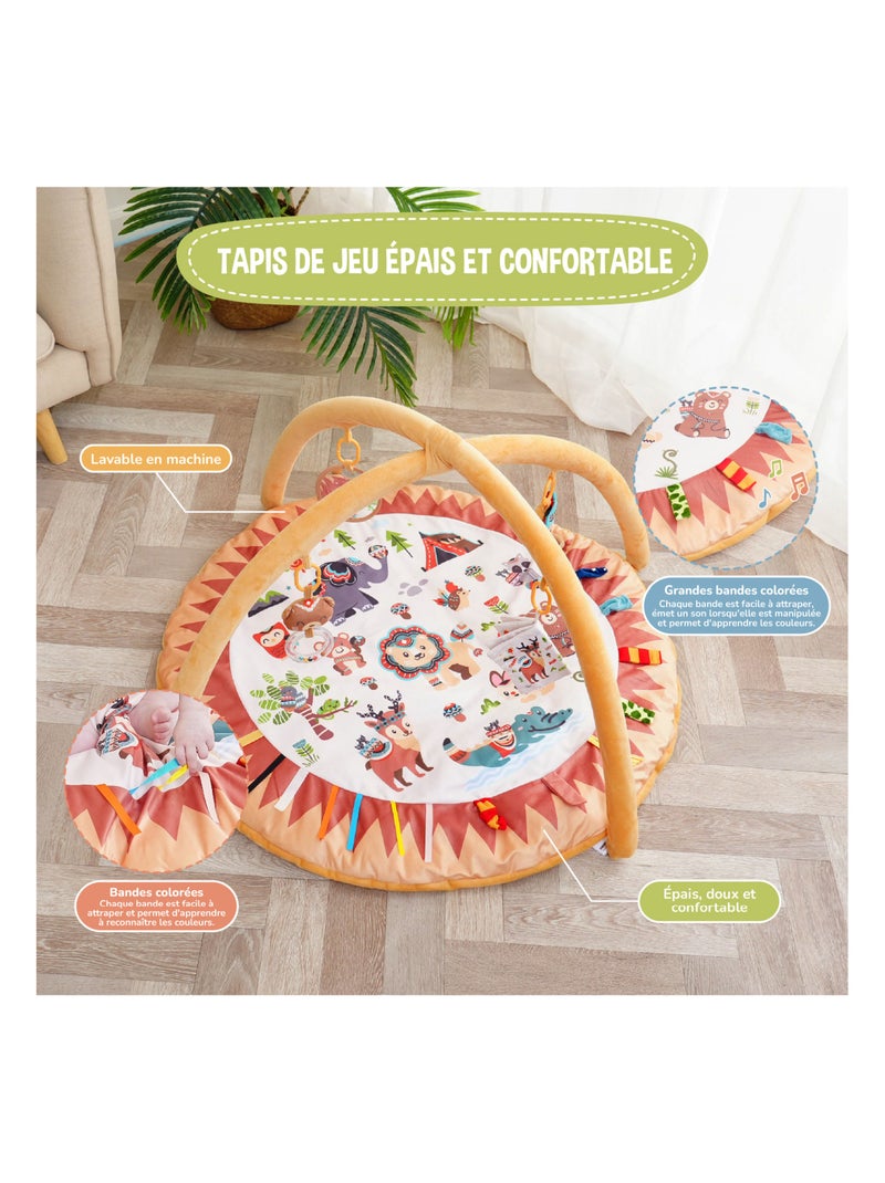 Tapis d'?veil avec arches LITTLE JUNGLE | SUPERBE BEBE Orange - Kiabi