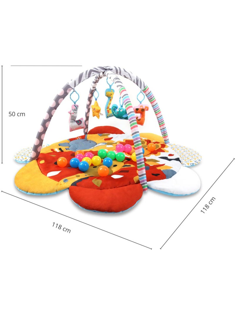 Tapis éducatif 2-en-1 TinyMini Safari Fleur Rouge - Kiabi