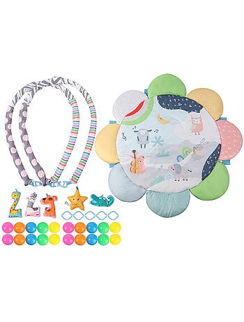 Tapis éducatif 2-en-1 TinyMini Zoo Fleur