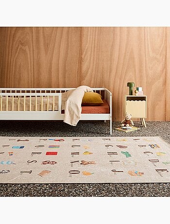 Tapis éducatif intérieur enfant beige abécédaire Scoty
