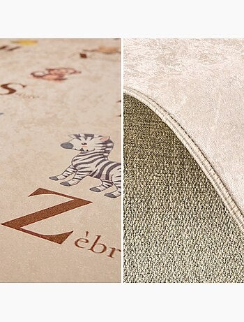 Tapis éducatif intérieur enfant beige abécédaire Scoty