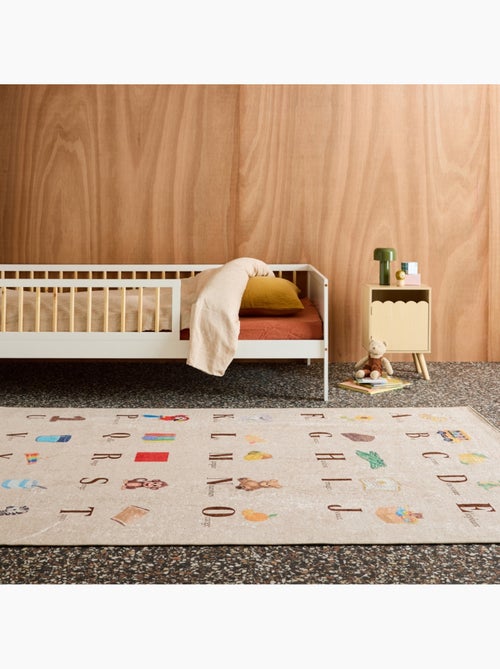 Tapis éducatif intérieur enfant beige abécédaire Scoty - Kiabi