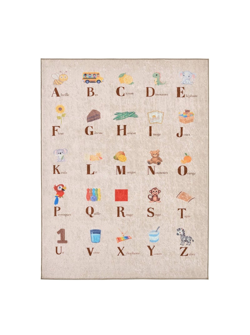 Tapis éducatif intérieur enfant beige abécédaire Scoty Beige - Kiabi