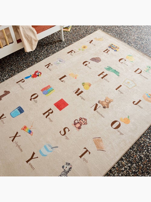 Tapis éducatif intérieur enfant beige abécédaire Scoty - Kiabi