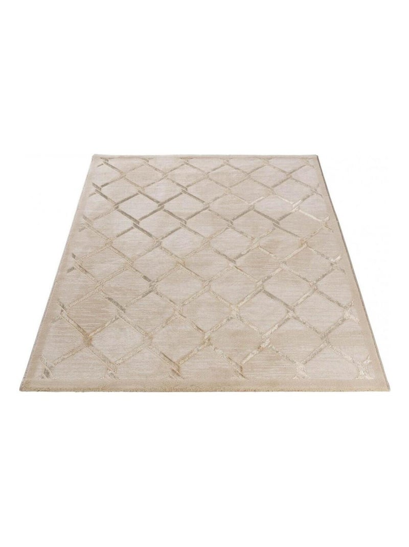 Tapis effet 3D contemporain beige intérieur brillant Binche Beige - Kiabi