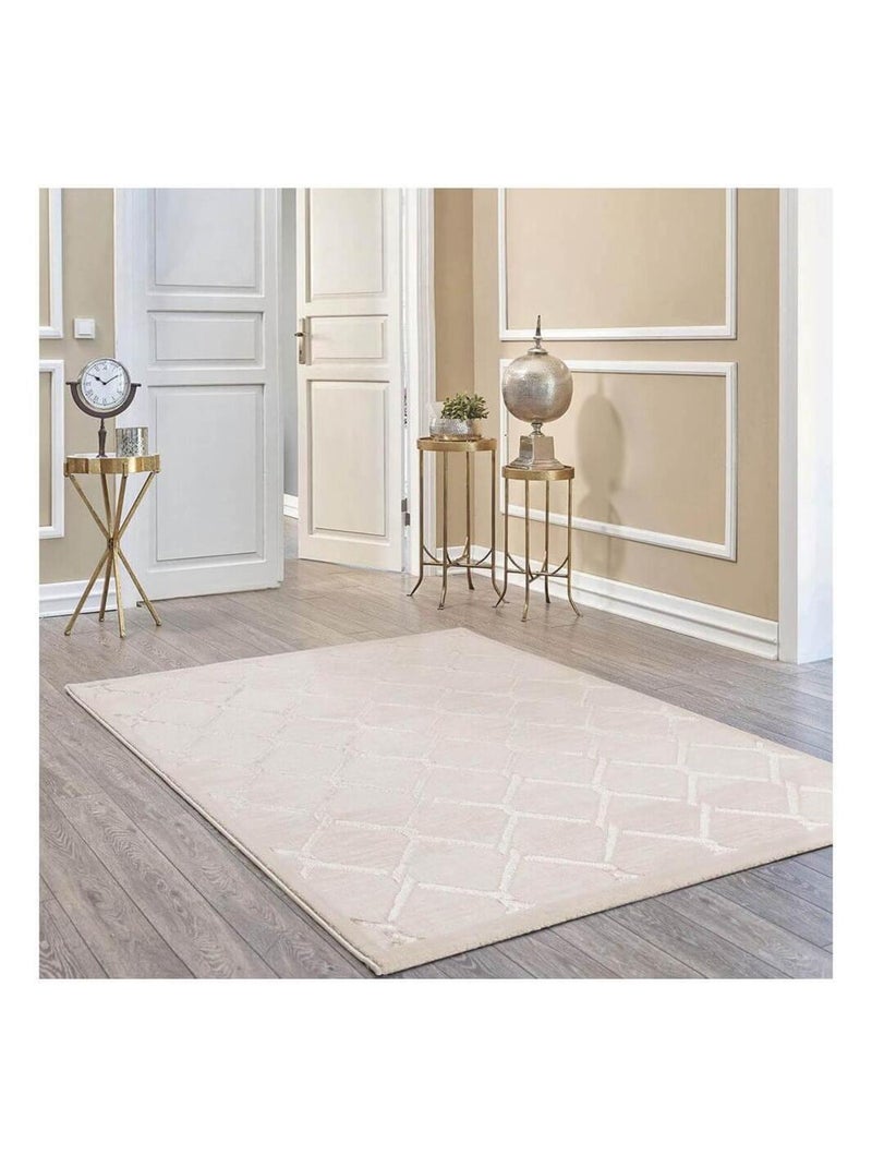 Tapis effet 3D contemporain beige intérieur brillant Binche Beige - Kiabi