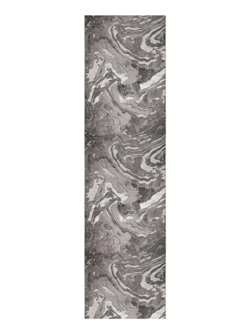 Tapis effet 3D pour salon Marbled Argenté - Kiabi