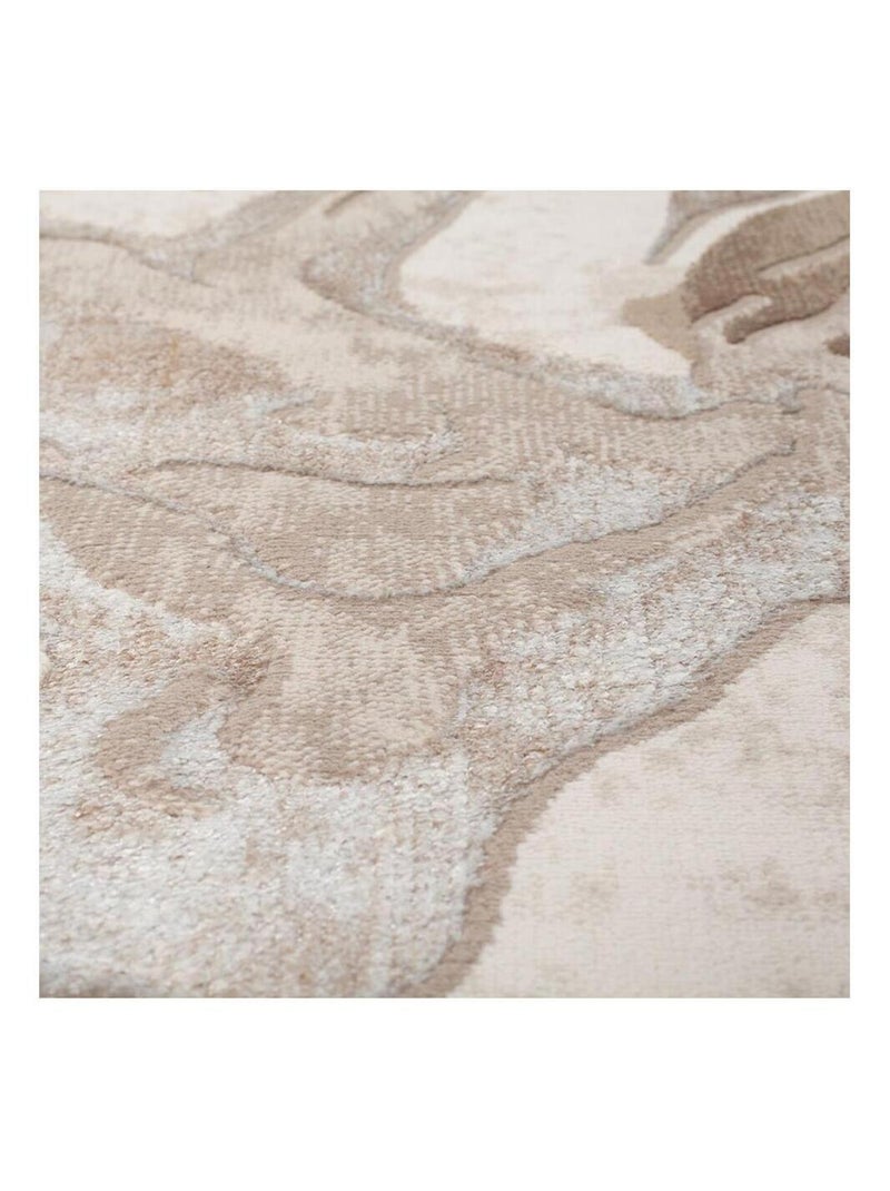 Tapis effet 3D pour salon Marbled Beige - Kiabi