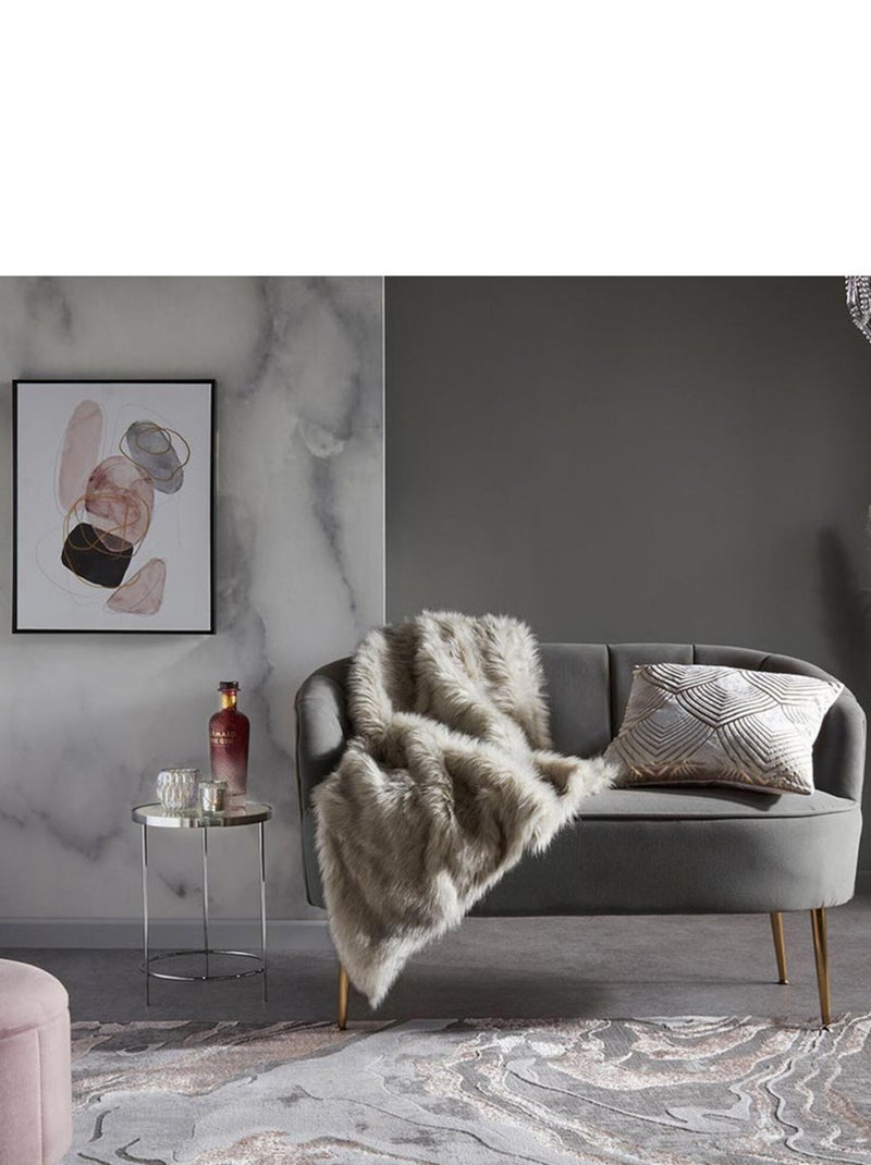 Tapis effet 3D pour salon Marbled Noir Rose - Kiabi