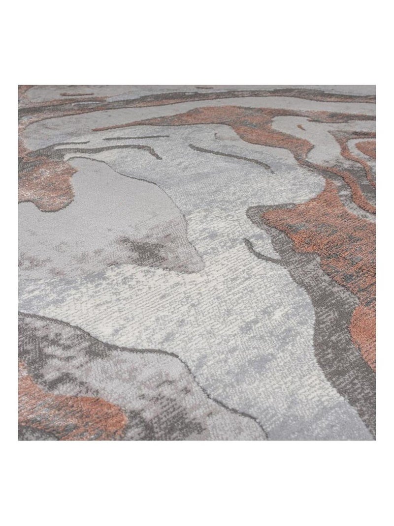 Tapis effet 3D pour salon Marbled Noir Rose - Kiabi