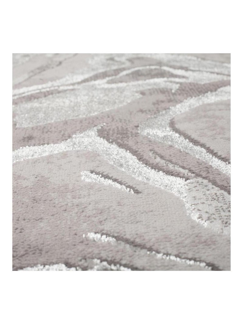 Tapis effet 3D pour salon Marbled Noir Rose - Kiabi