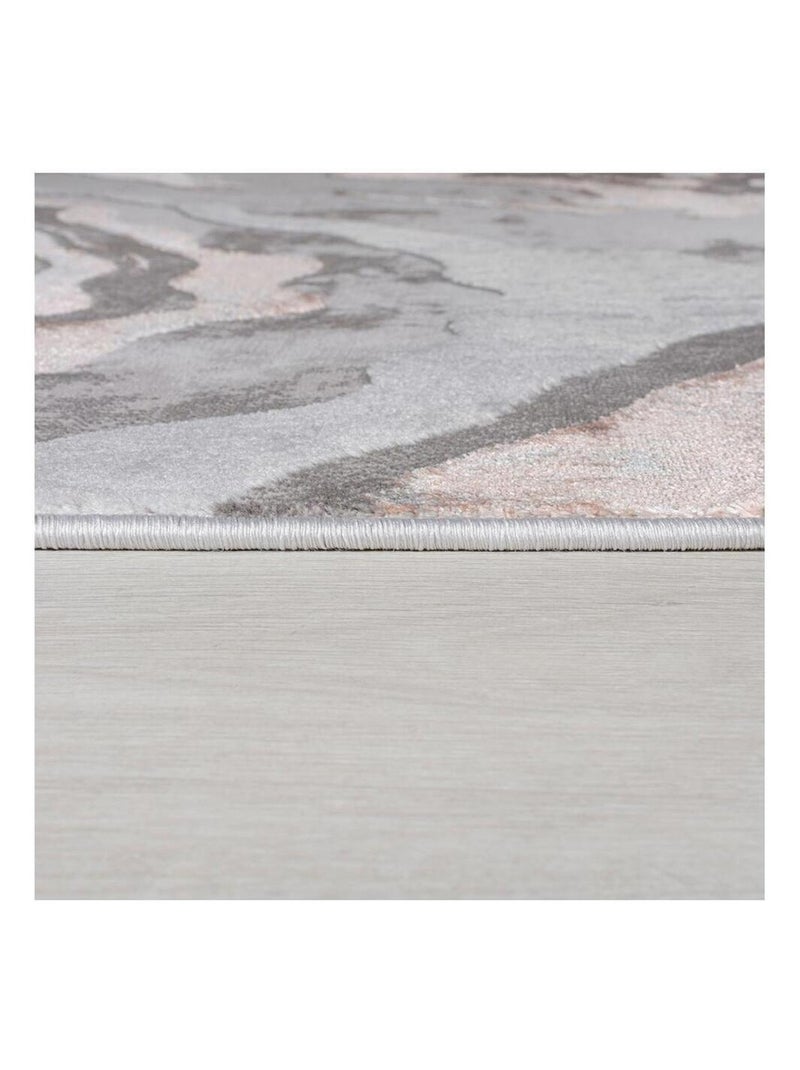 Tapis effet 3D pour salon Marbled Noir Rose - Kiabi