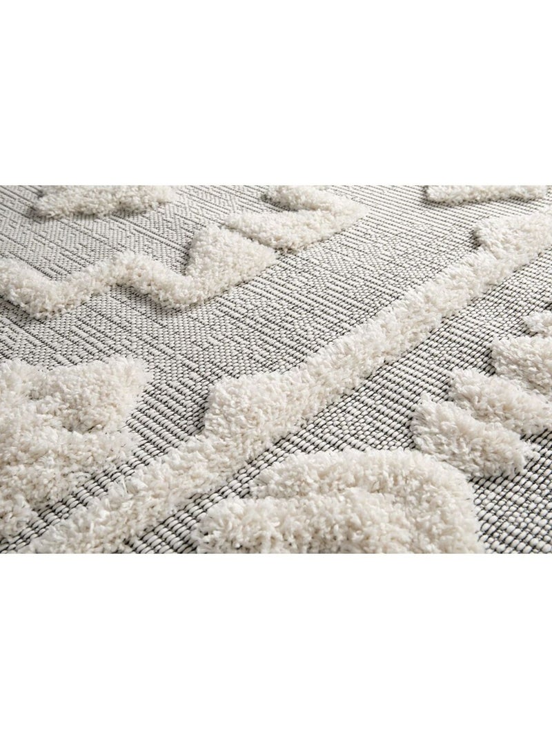 Tapis effet 3D style orient blanc Hadra Blanc - Kiabi