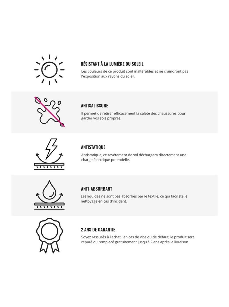 Tapis effet 3D style orient blanc Hadra Blanc - Kiabi