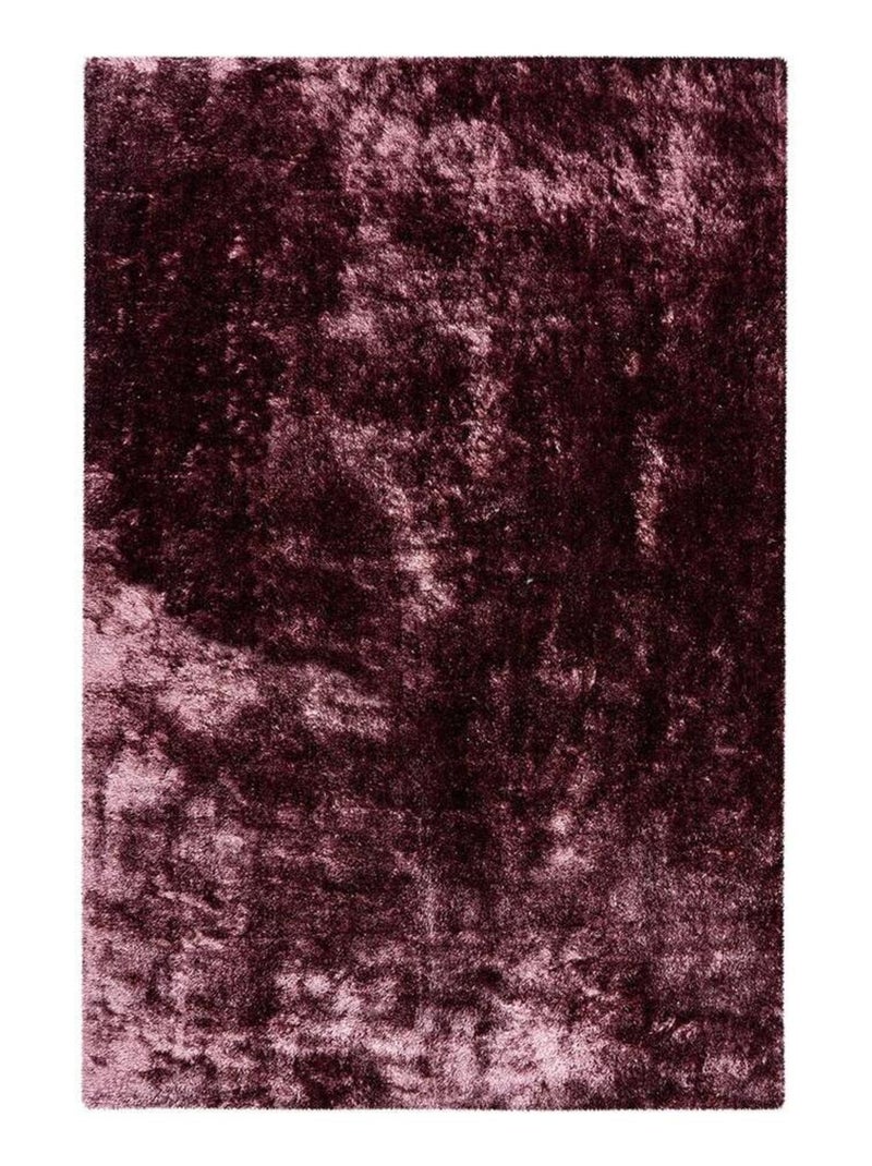 Tapis effet brillant shaggy uni polyester rectangle Timothee Mauve - Kiabi