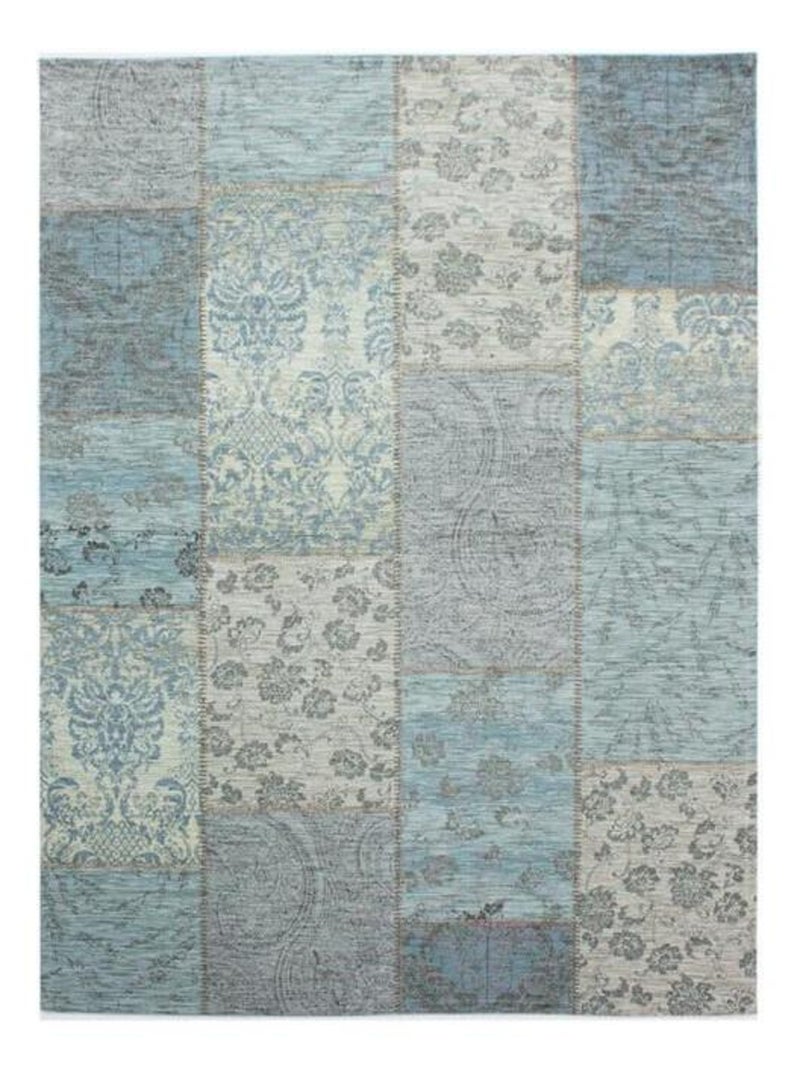 Tapis effet patchwork ethnique pour salle à manger Patchwork Bleu - Kiabi