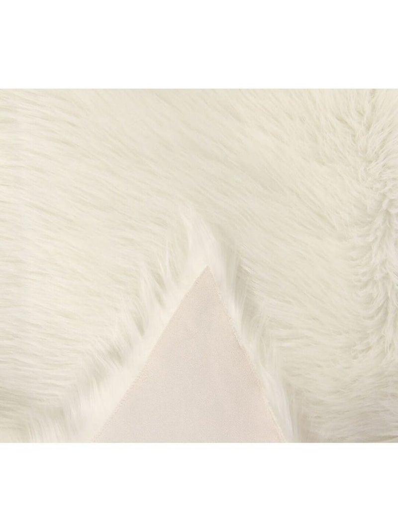 Tapis effet peau de mouton longues mèches Alisa Blanc - Kiabi