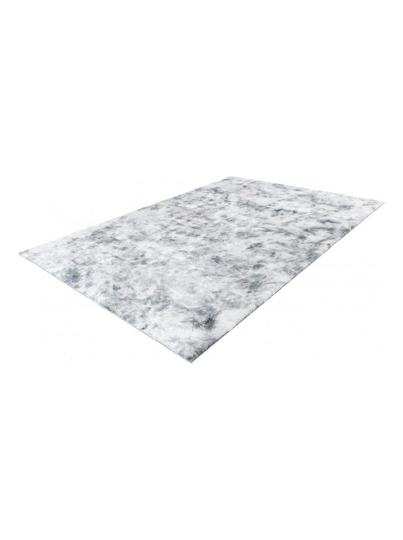 Tapis effet usé très doux en polyester Bolero Argenté - Kiabi