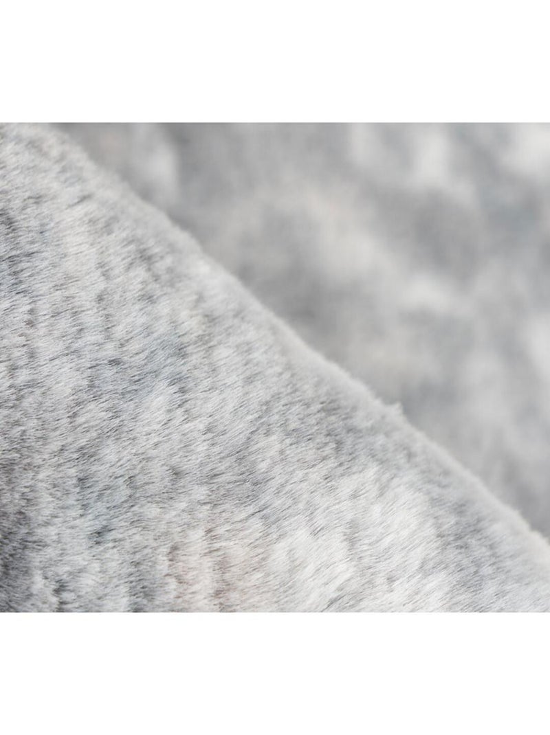 Tapis effet usé très doux en polyester Bolero Argenté - Kiabi