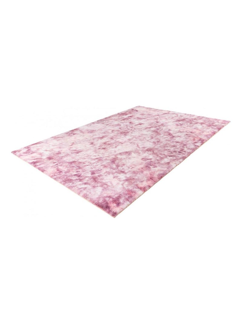 Tapis effet usé très doux en polyester Bolero Noir Rose - Kiabi