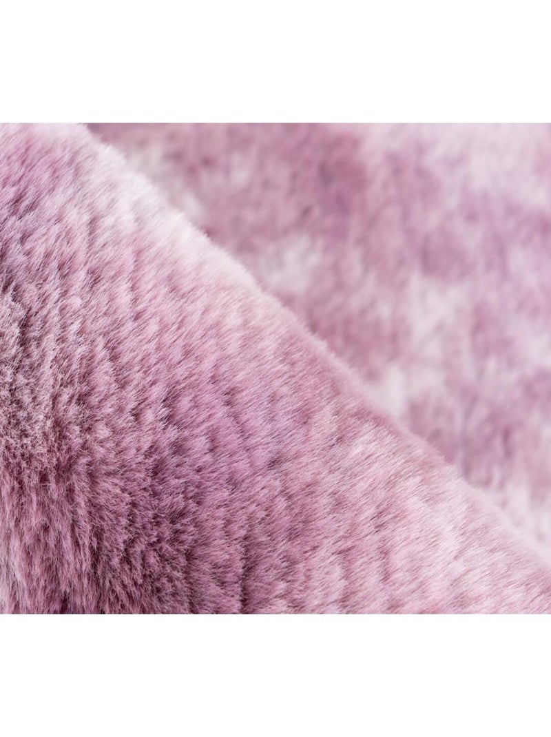 Tapis effet usé très doux en polyester Bolero Noir Rose - Kiabi