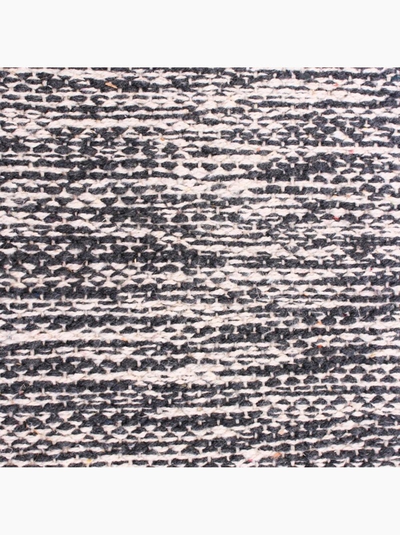 Tapis en coton à franges 60x90cm Noir - Kiabi