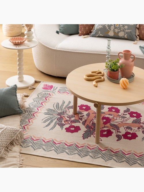 Tapis en coton à franges motifs graphiques wild - Kiabi
